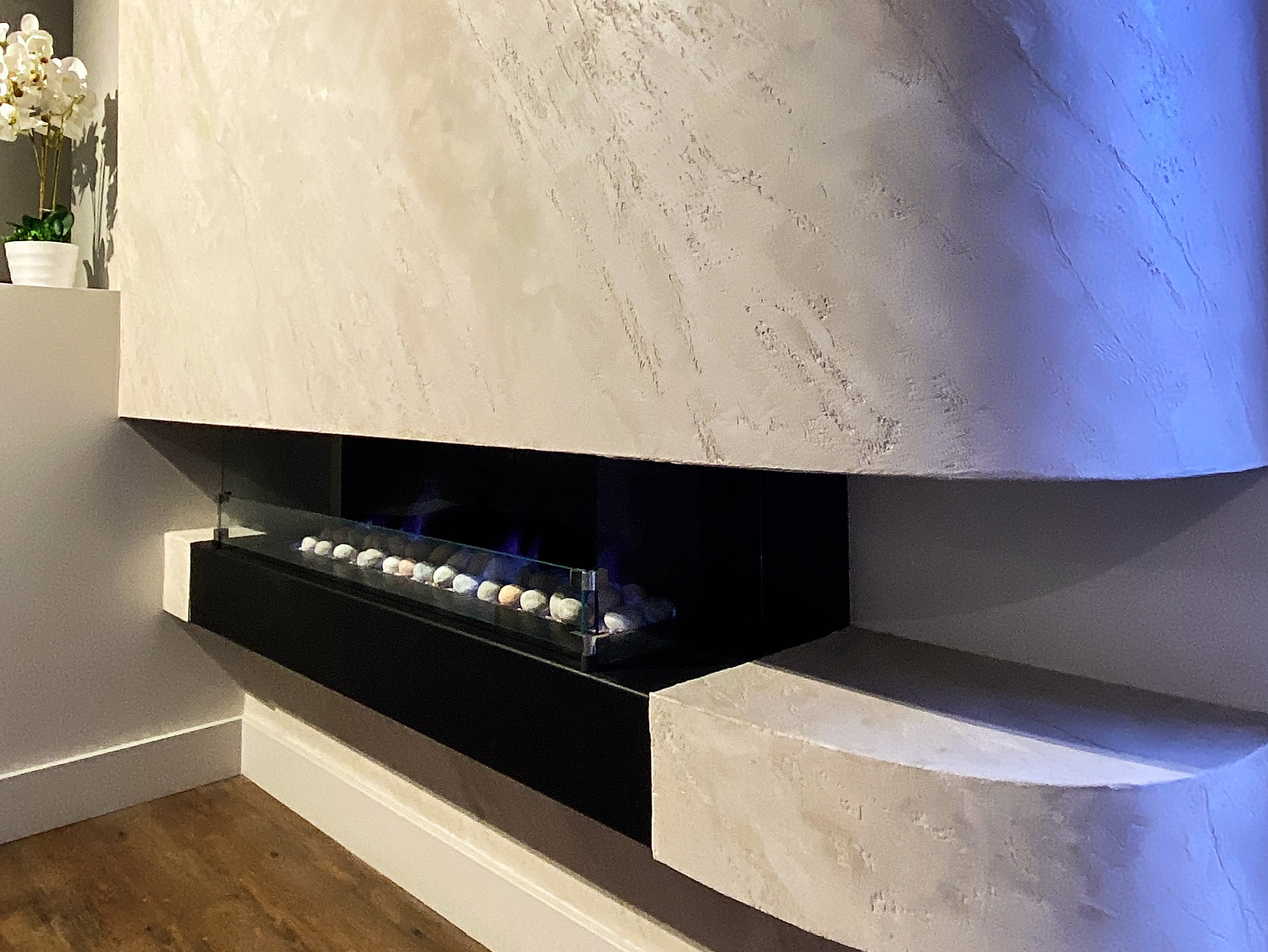 Venetian Plaster Fireplace